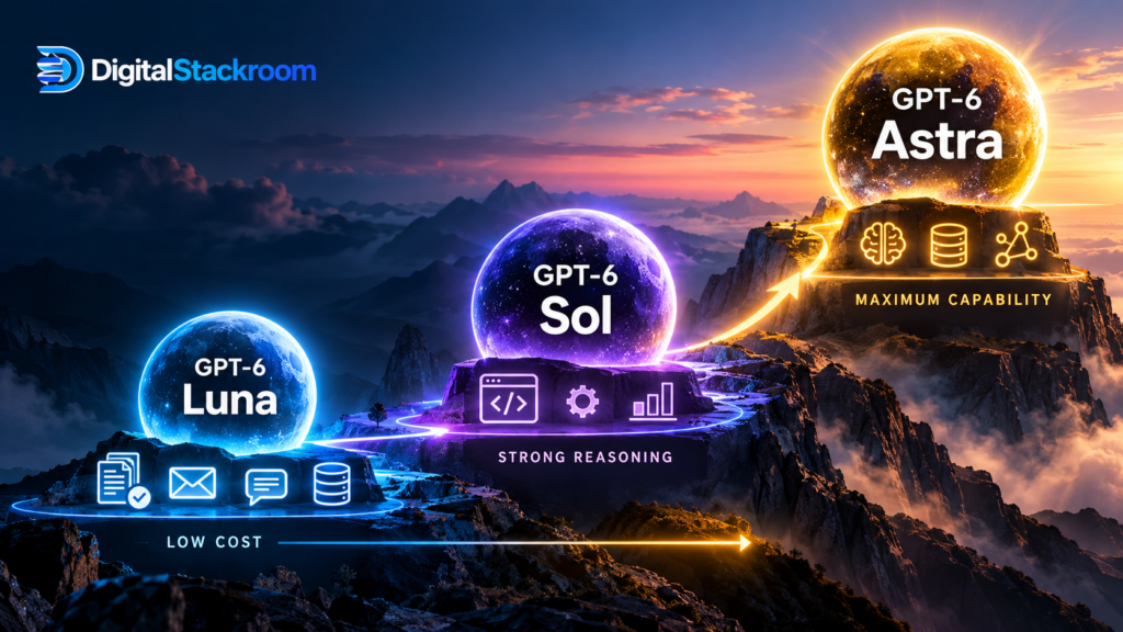 GPT-6 Sol and Luna compared with GPT-6 Astra across pricing, reasoning capability and AI workloads.
